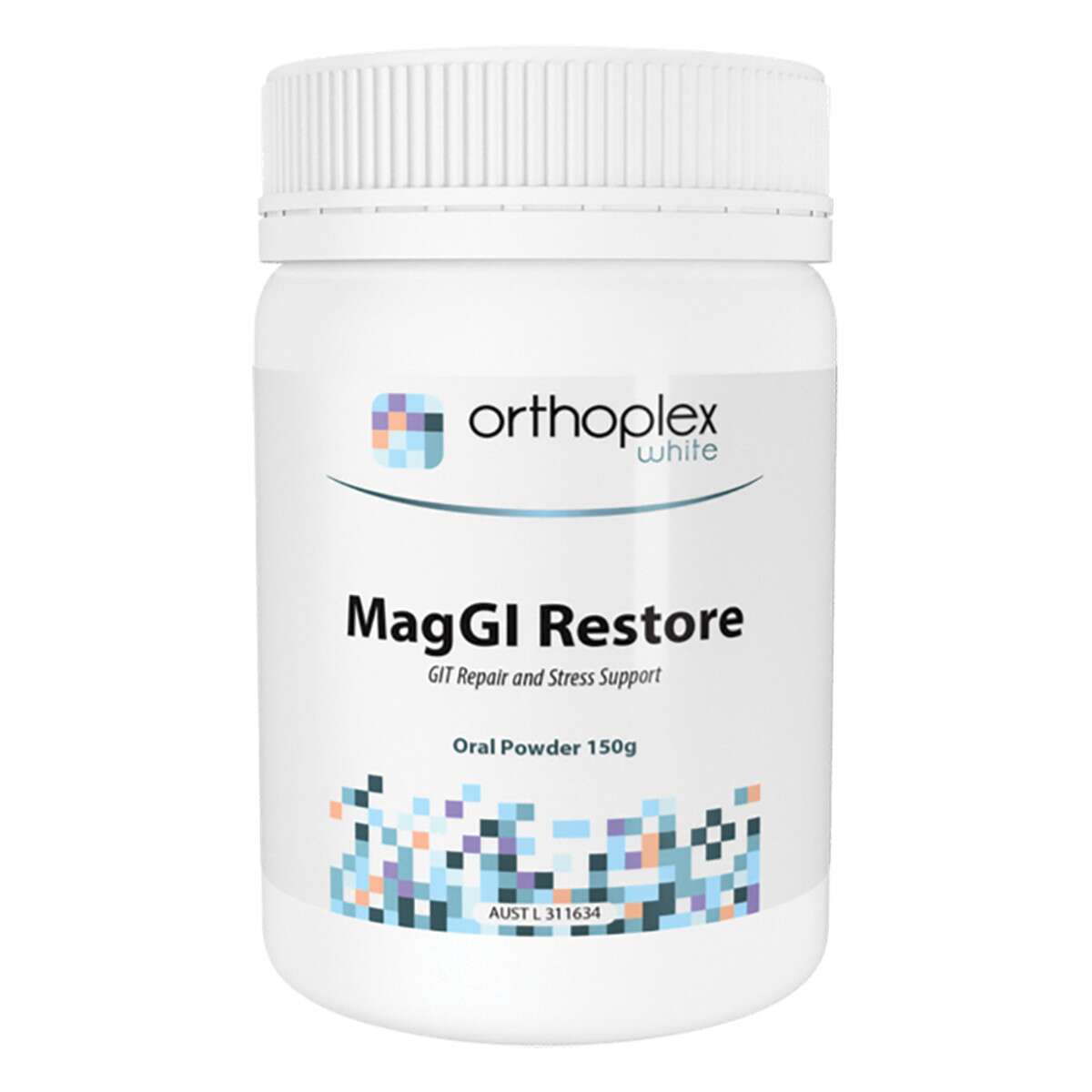 image of Orthoplex White MagGI Restore Oral Powder 150g on white background 