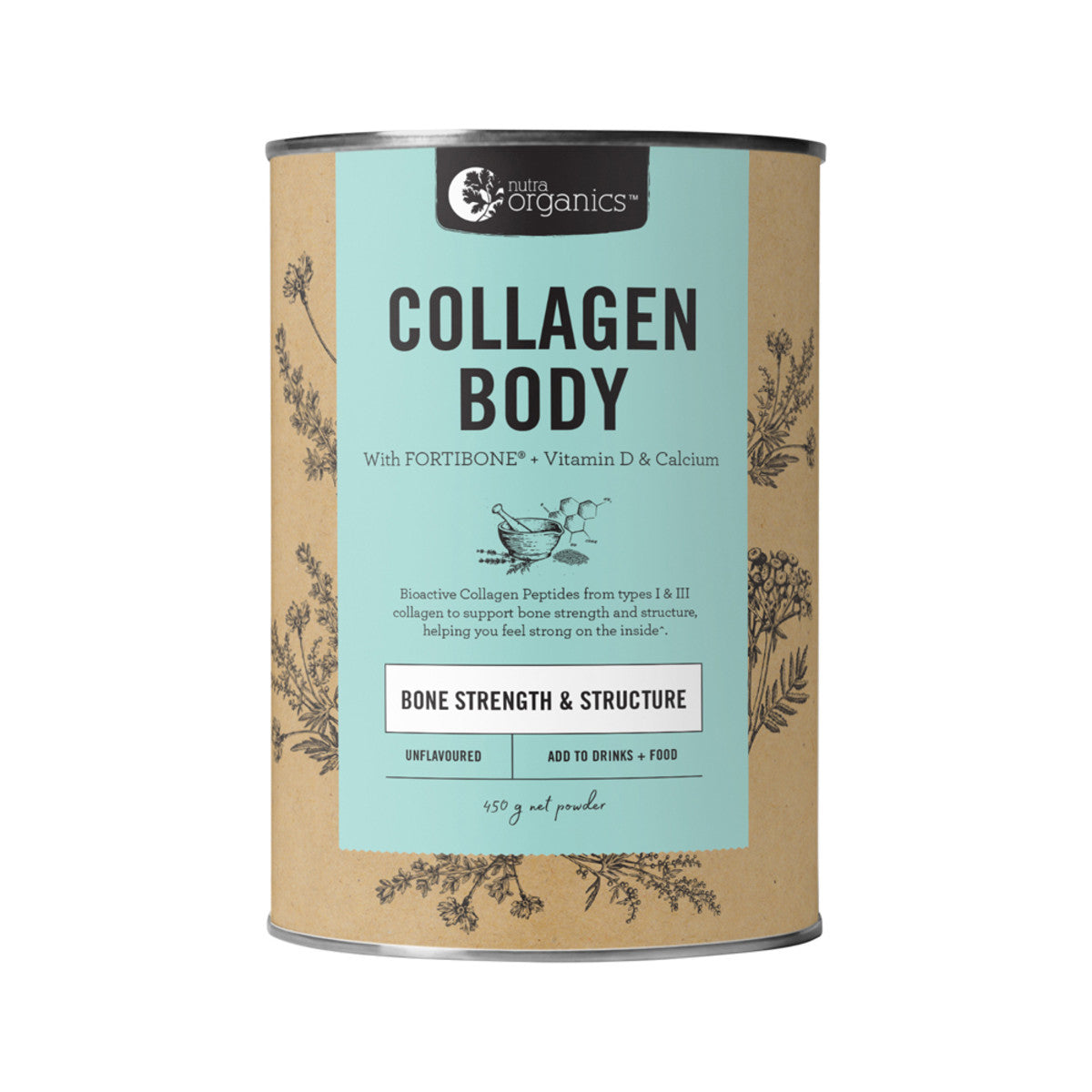 Nutra Organics Collagen Body with Fortibone (Bone Strength & Structure) Unflavoured