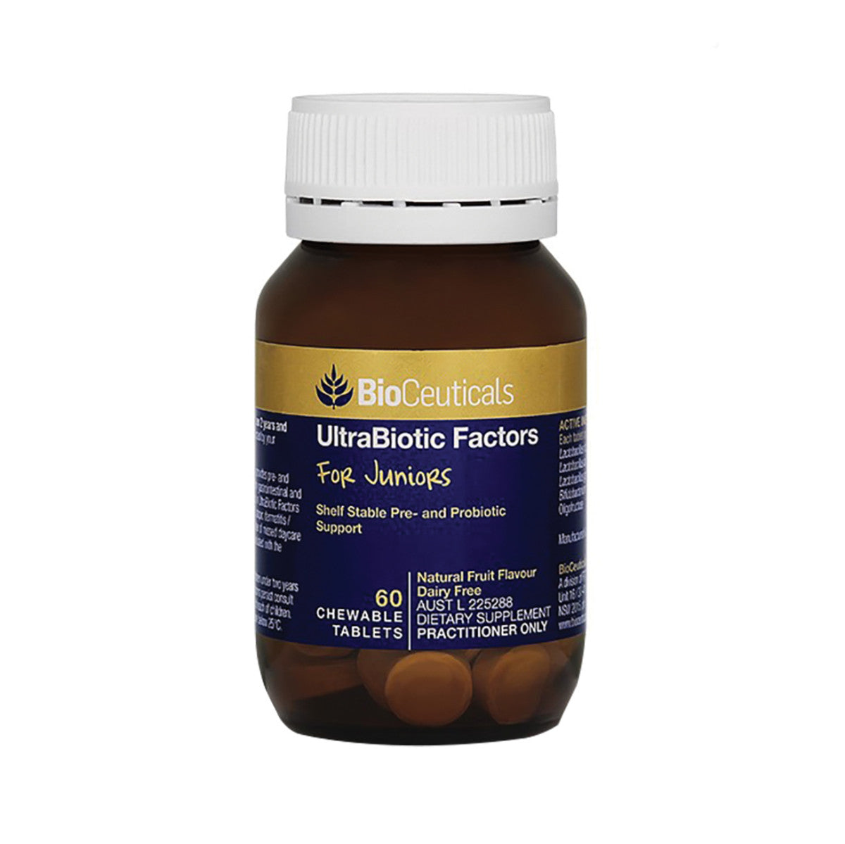 image of BioCeuticals UltraBiotic Factors for Juniors Chewable 60t on white background 