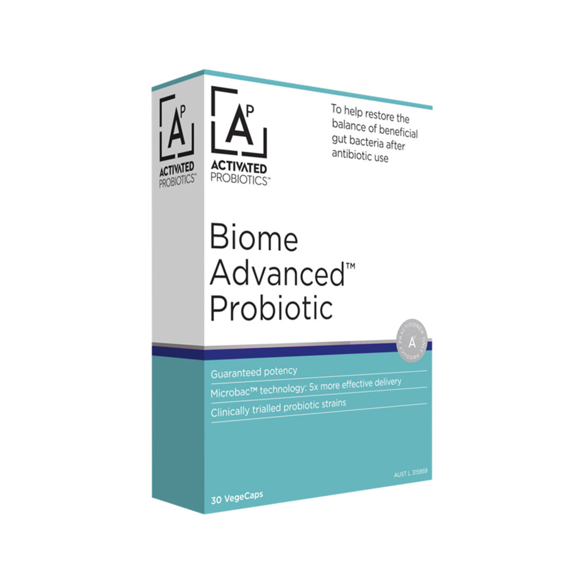 image of Activated Probiotics Biome Advanced Probiotic 30vc on white background