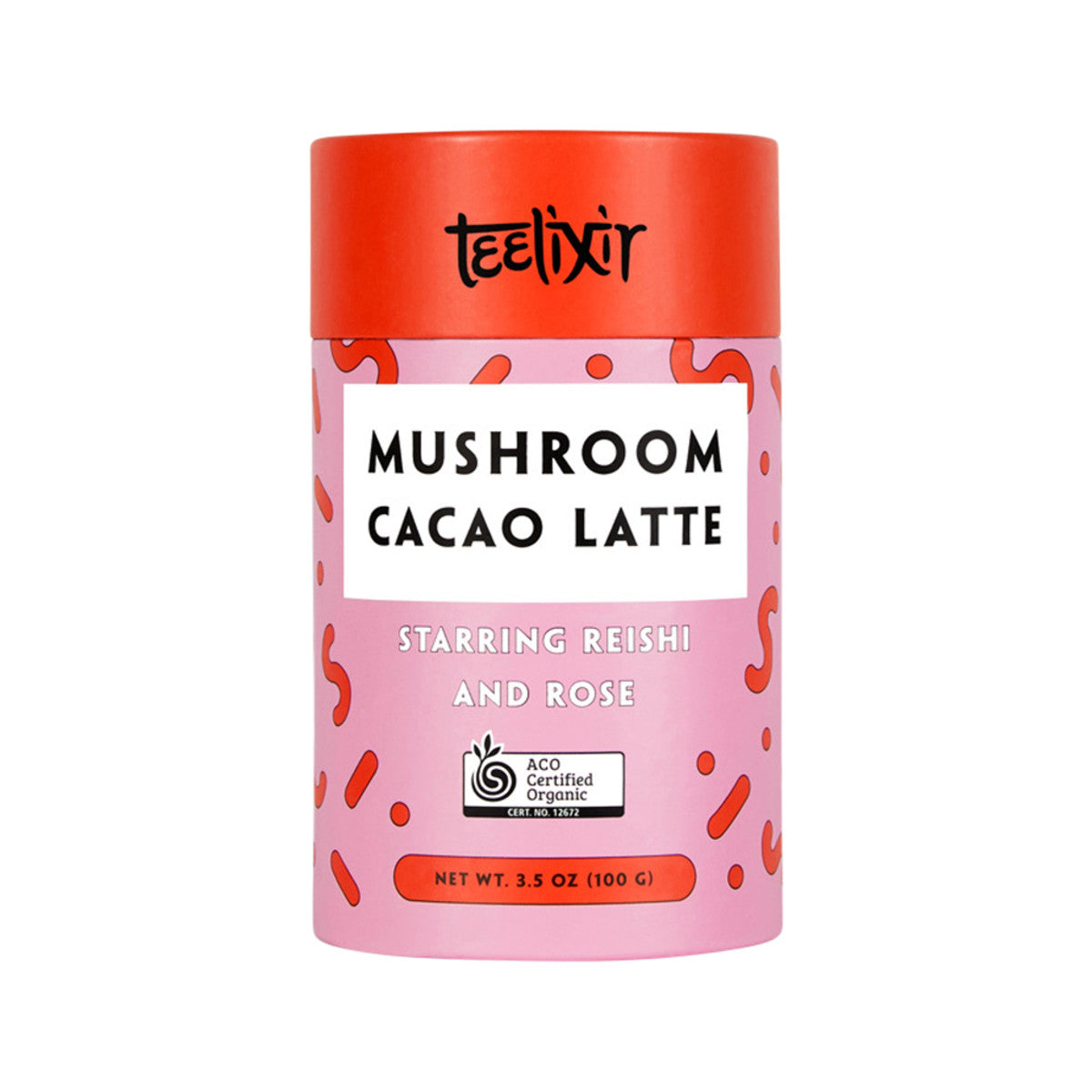 image of Teelixir Organic Mushroom Cacao Latte (Starring Reishi and Rose) 100g on white background