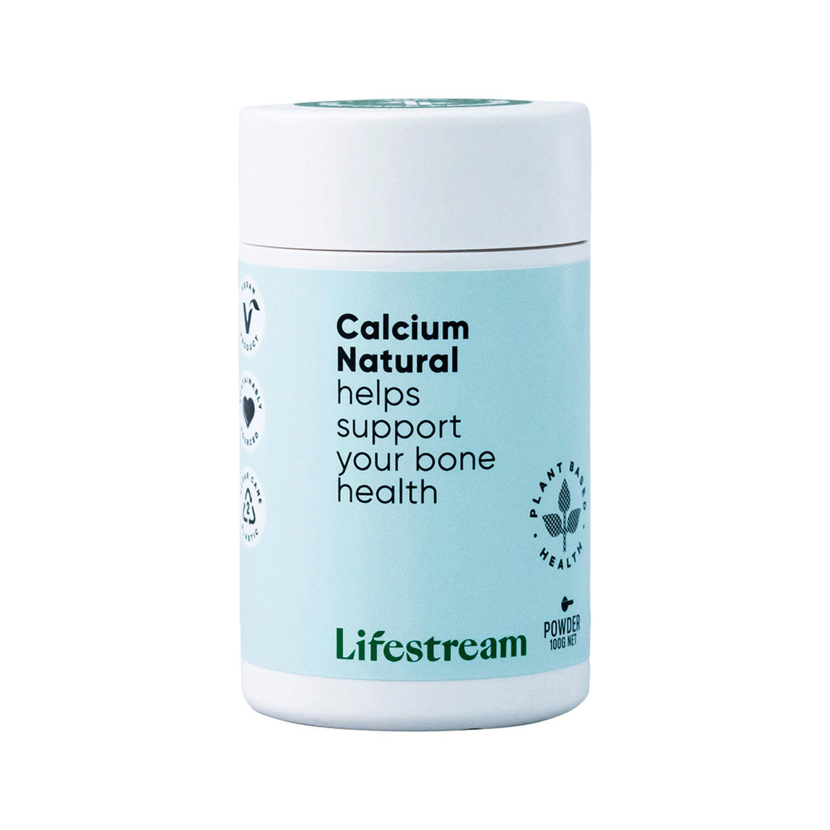 image of Lifestream Calcium Natural Powder 100g on white background