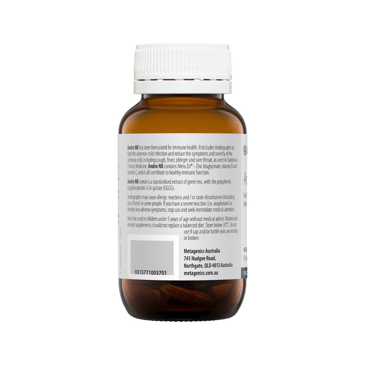 image of Metagenics Andro NK 40t on white background