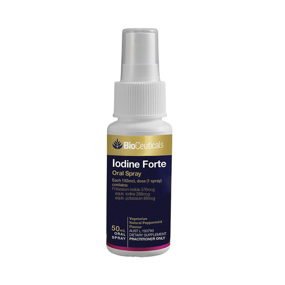 image of BioCeuticals Iodine Forte Spray 50ml on white background 