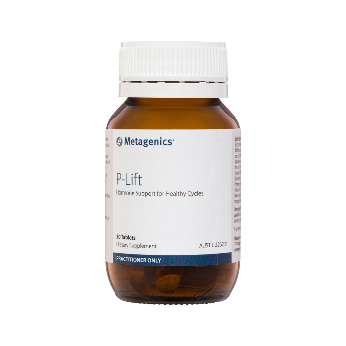 Image of Metagenics P-Lift 30t on white background