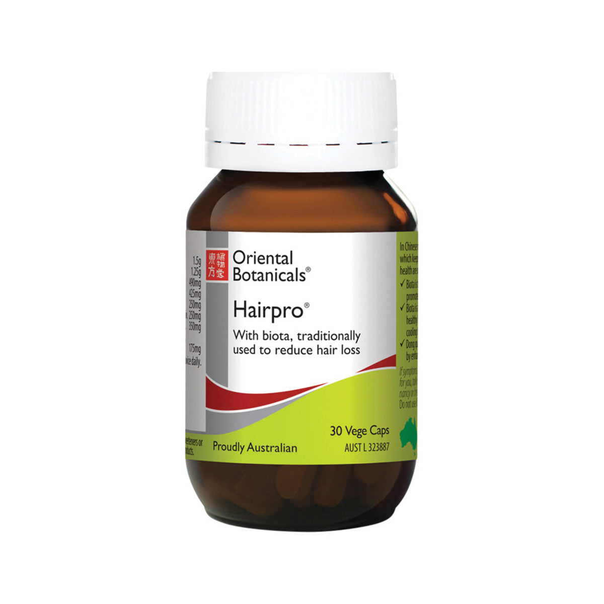 image of Oriental Botanicals Hairpro 30vc on white background 