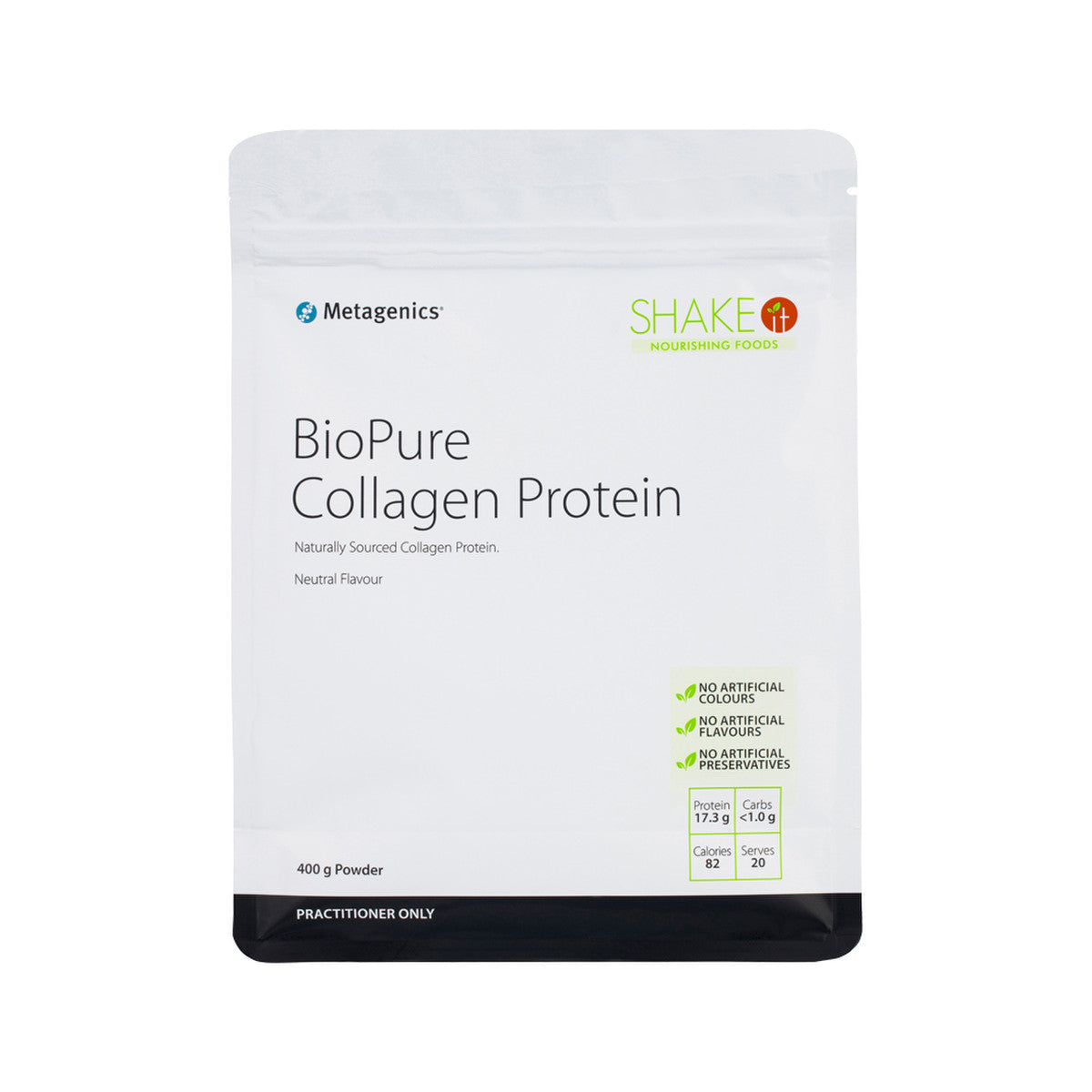 image of Metagenics BioPure Collagen Protein 400g on white background
