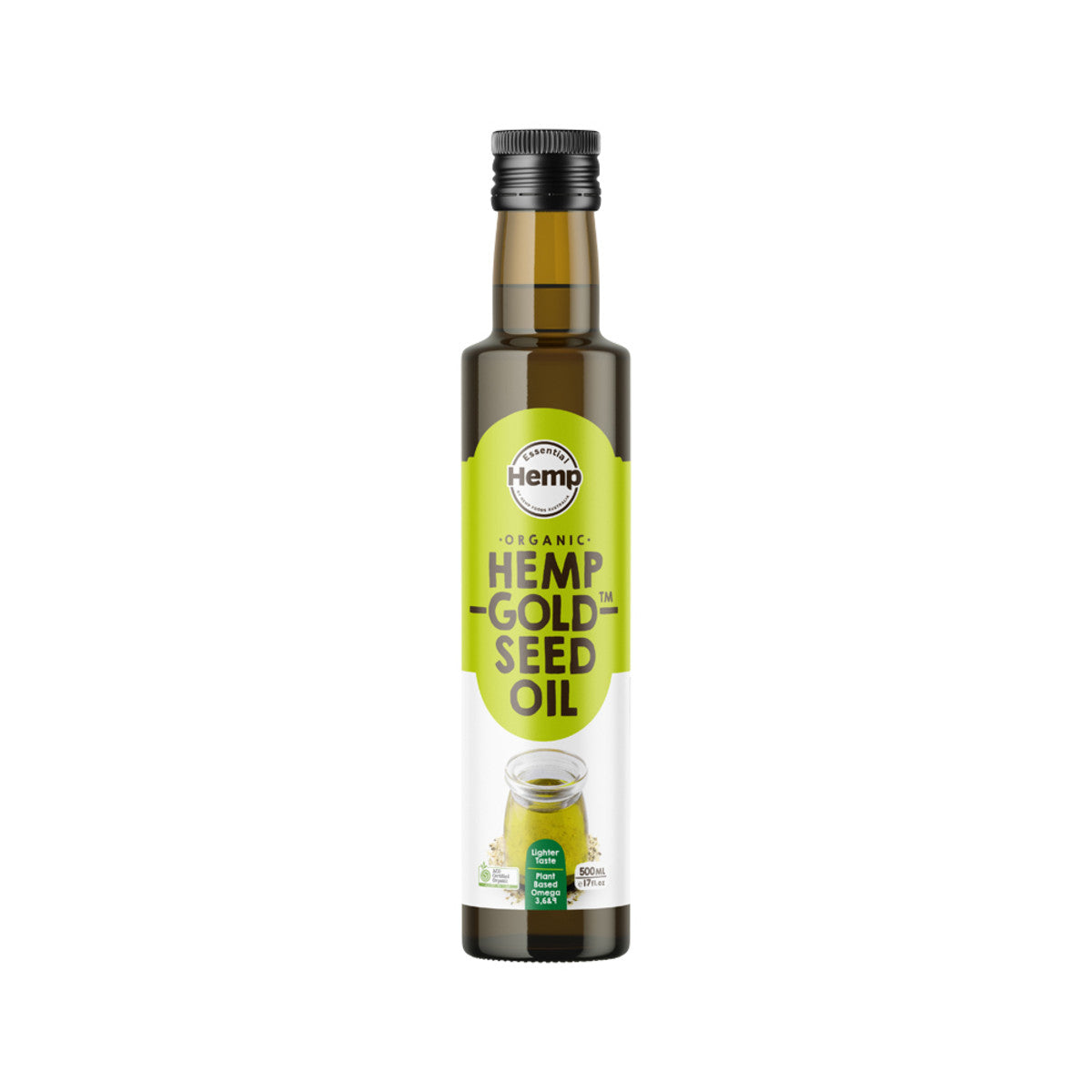 image of Essential Hemp Organic Hemp Seed Oil Gold 500ml on white background 