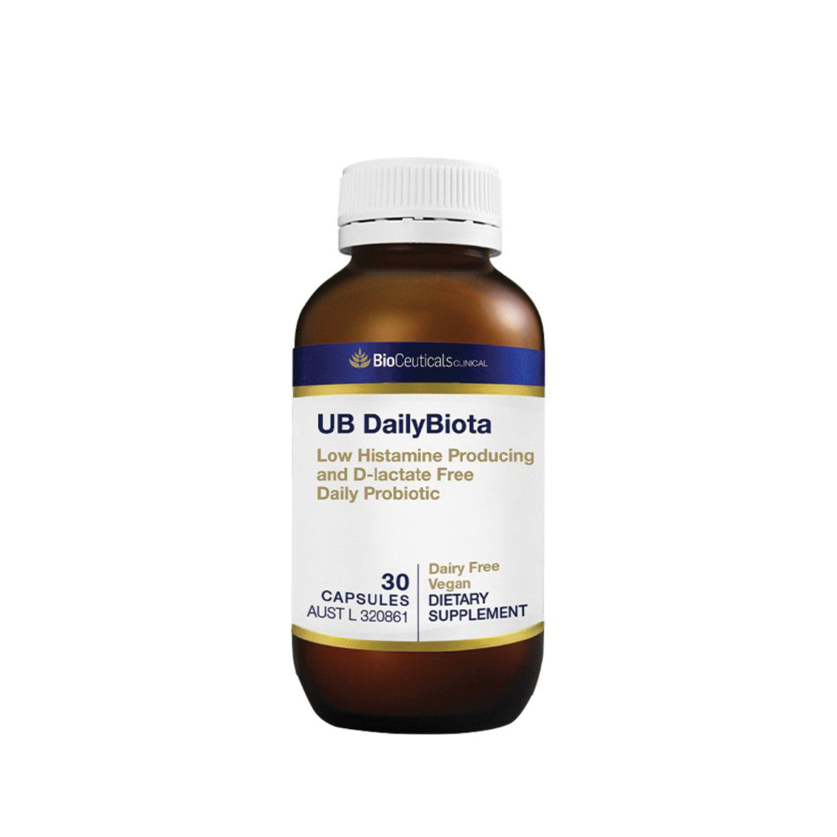 image of BioCeuticals Clinical UB DailyBiota 30c on white background 