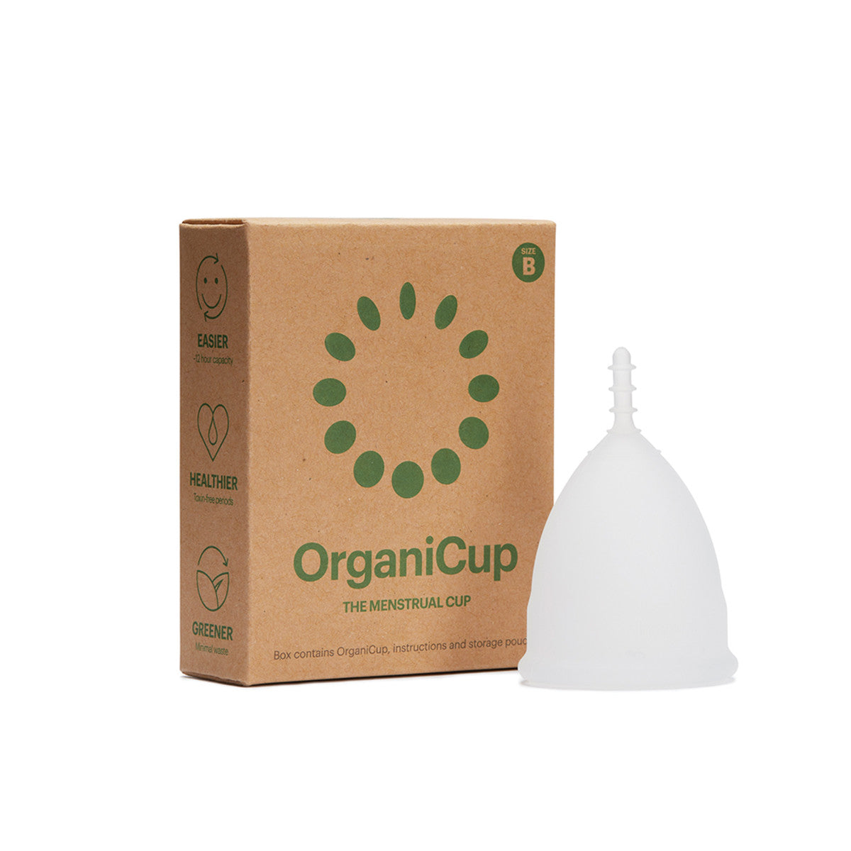 image of OrganiCup Menstrual Cup Size B on white background 
