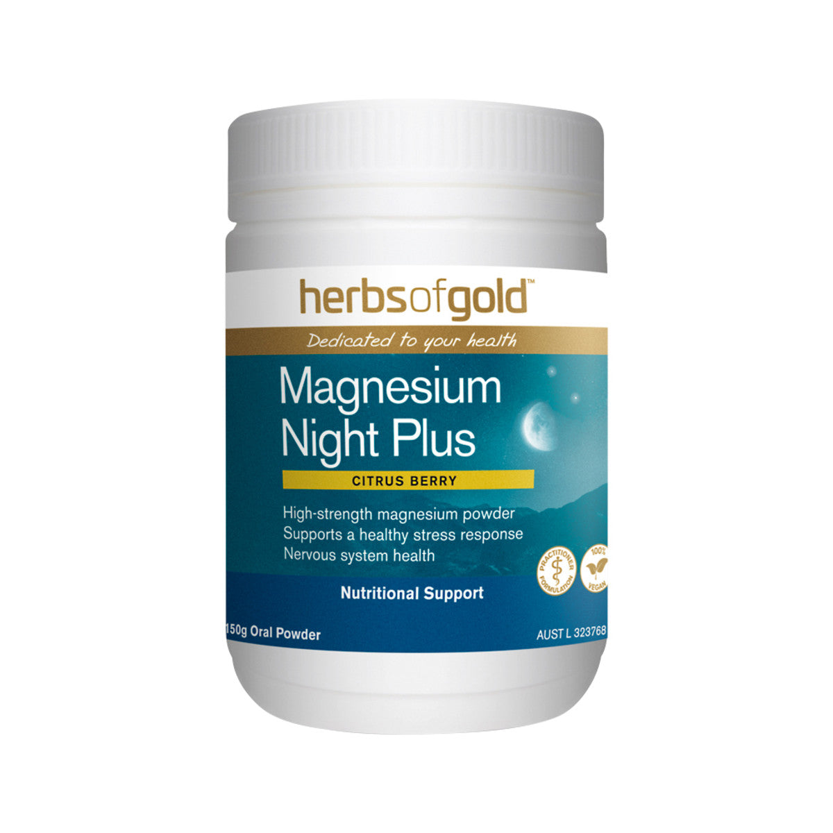 image of Herbs of Gold Magnesium Night Plus 150g on white background 