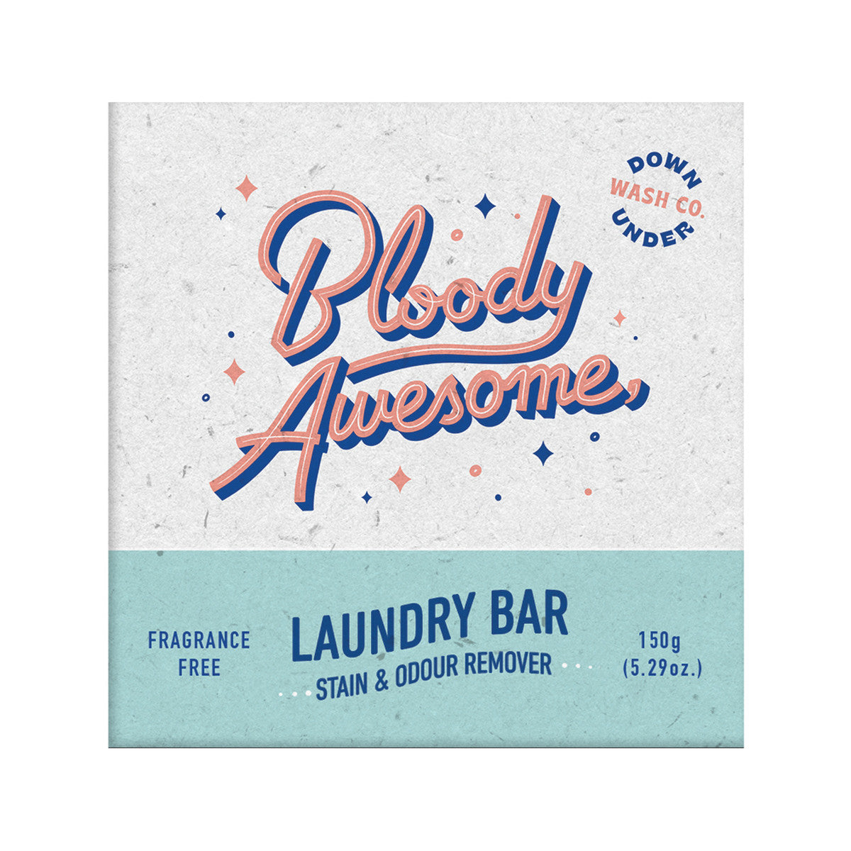 image of Downunder Wash Co. (Bloody Awesome) Laundry Bar Stain & Odour Remover Fragrance Free 150g on white background