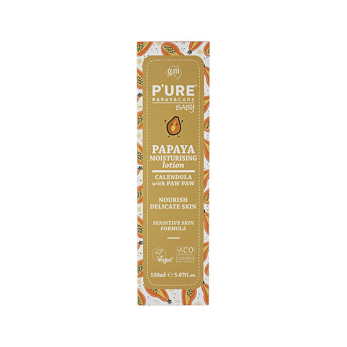 image of P'URE Papayacare Baby Papaya Moisturising Lotion (Calendula with Paw Paw) 150ml on white background