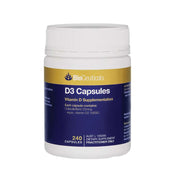 image of BioCeuticals D3 Capsules 240c on white background 