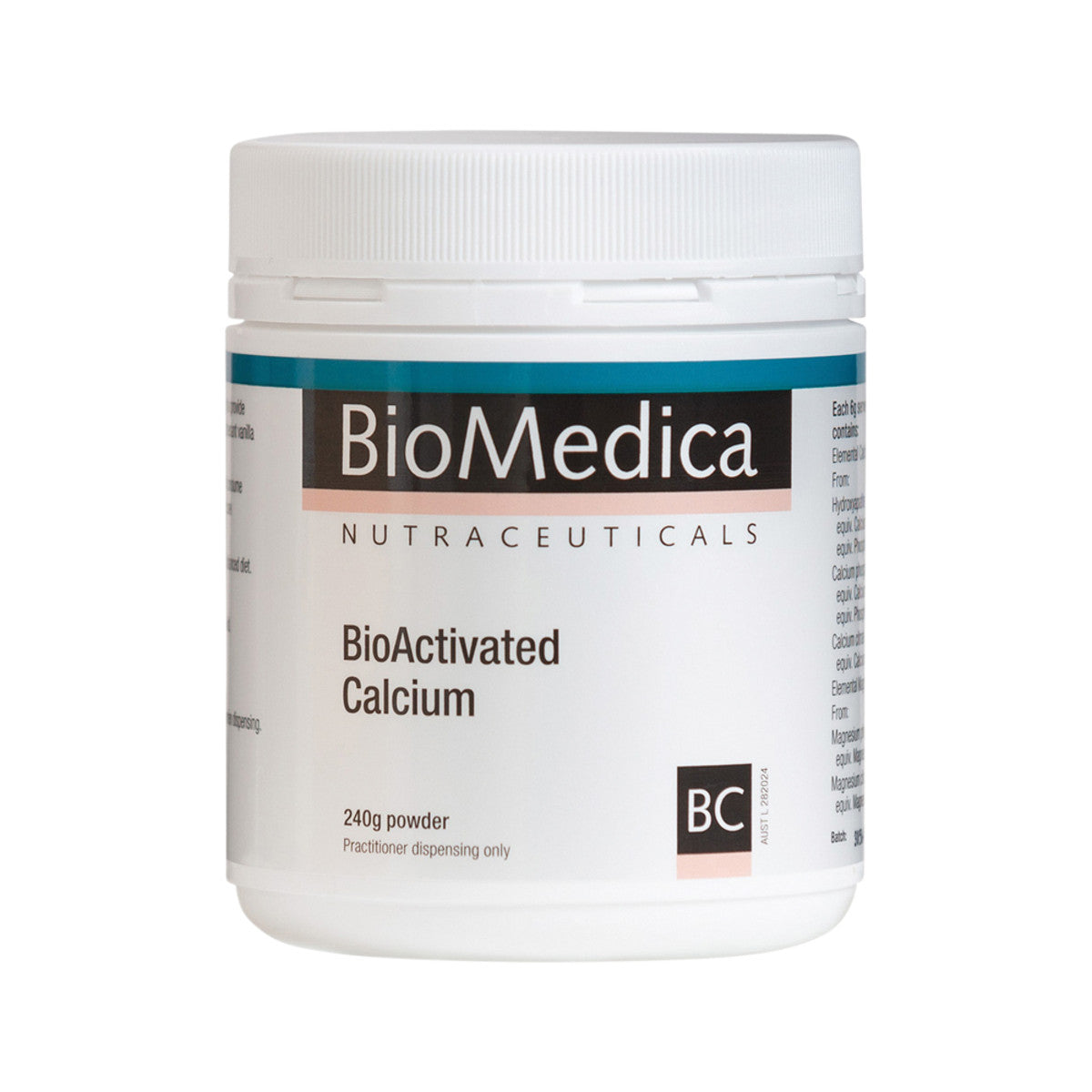 image of Biomedica BioActivated Calcium 240g on white background 