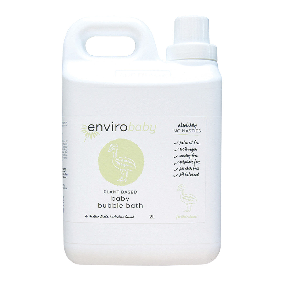 image of EnviroBaby Plant Based Baby Bubble Bath 2L on white background 