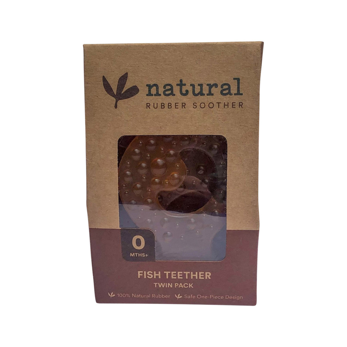 image of Natural Rubber Soother Fish Teether Twin Pack on white background 
