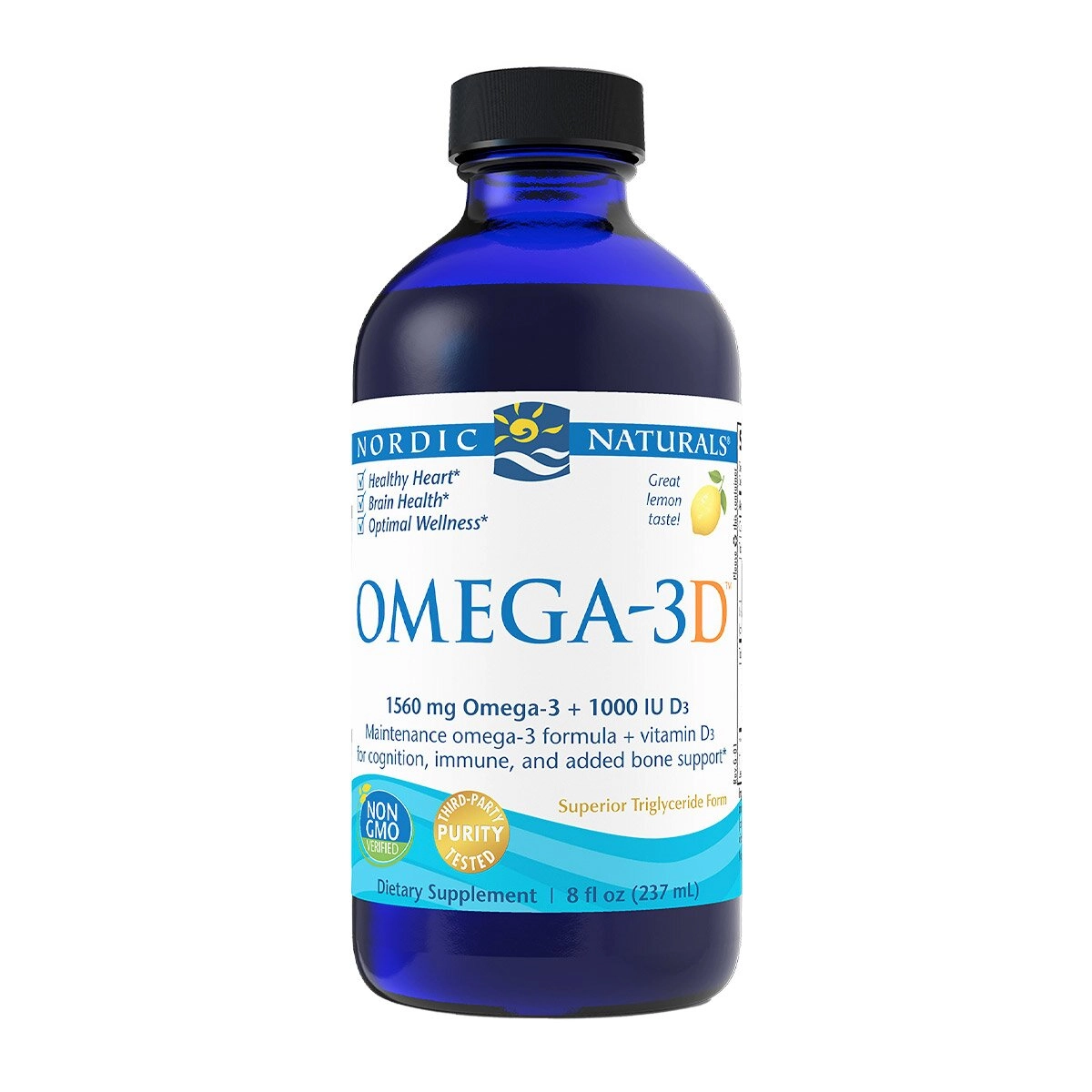 image of Nordic Naturals Omega-3D Liquid on white background