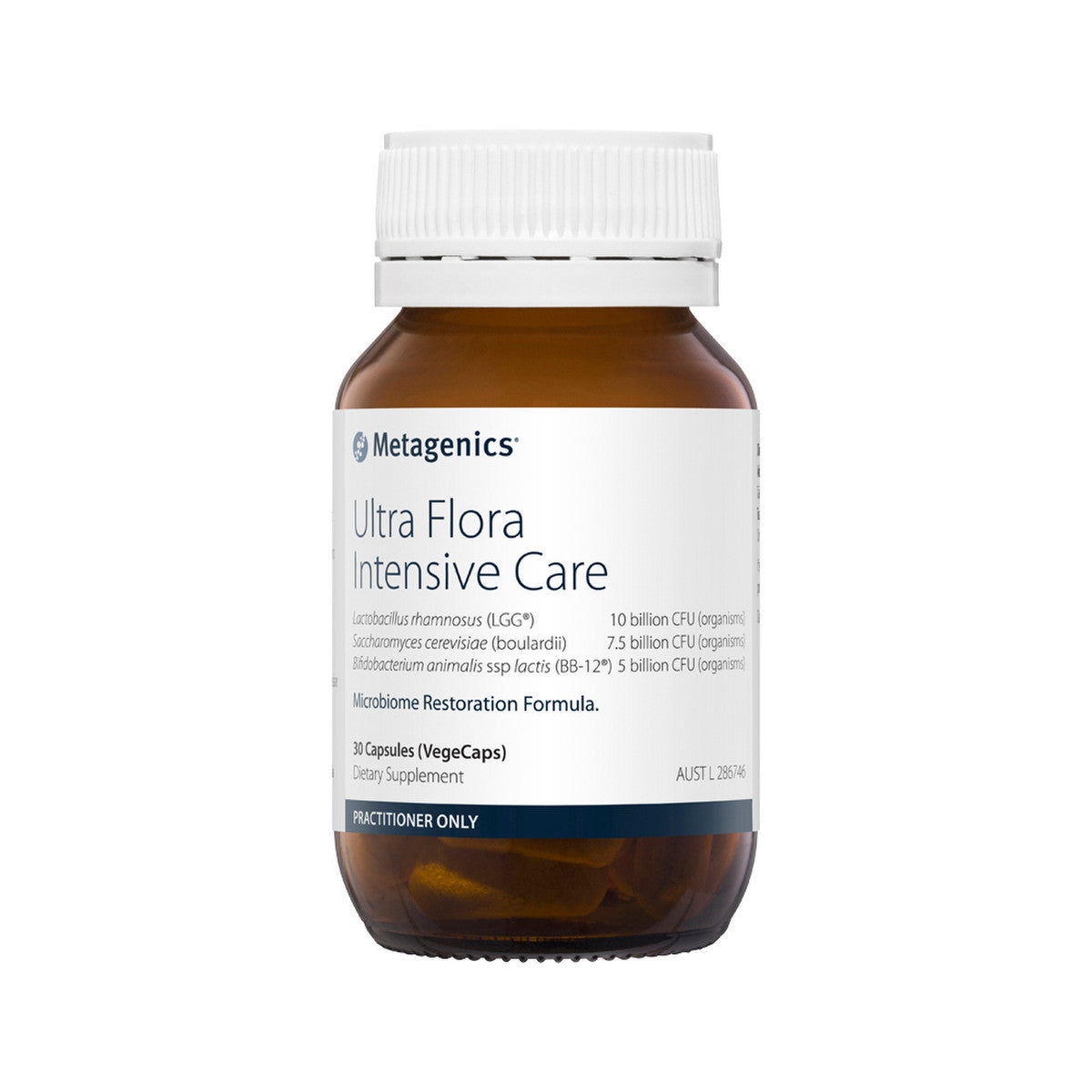 image of Metagenics Ultra Flora Intensive Care 30c on white background