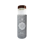 image of Luvin' Life Water Bottle Rose Quartz Crystals & Rose Gold 'Love' (Includes Sleeve) 550ml on white background 