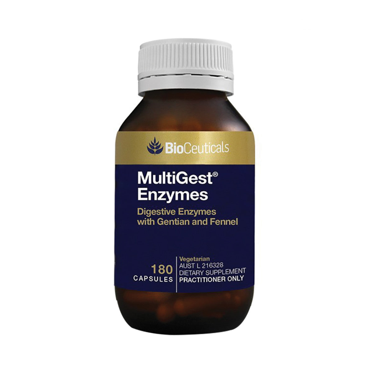 image of BioCeuticals MultiGest Enzymes 120c on white background