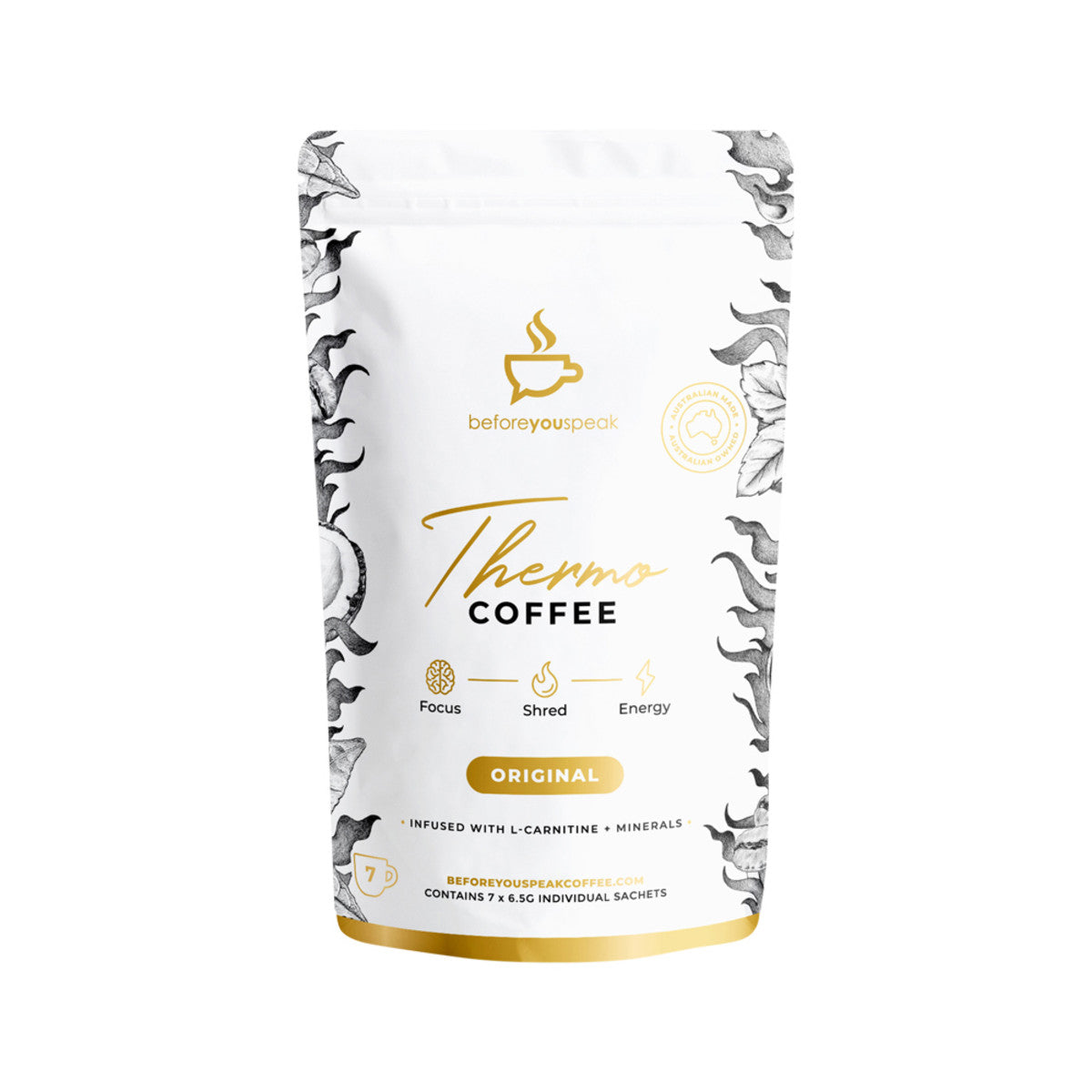 image of Before You Speak Thermo Coffee Original 6.5g x 30 pack on white background 
