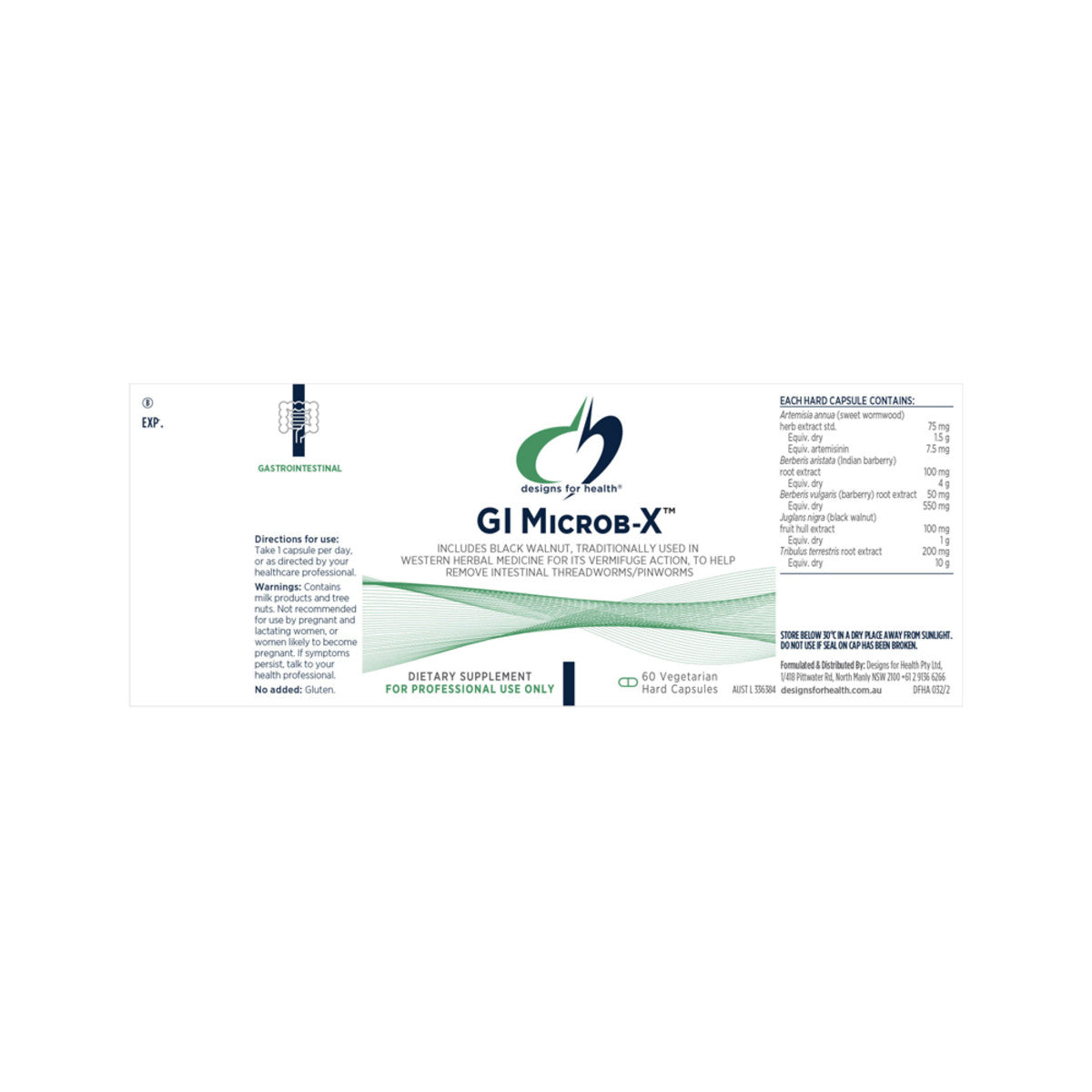 image of Designs For Health GI Microb X 60vc on white background 