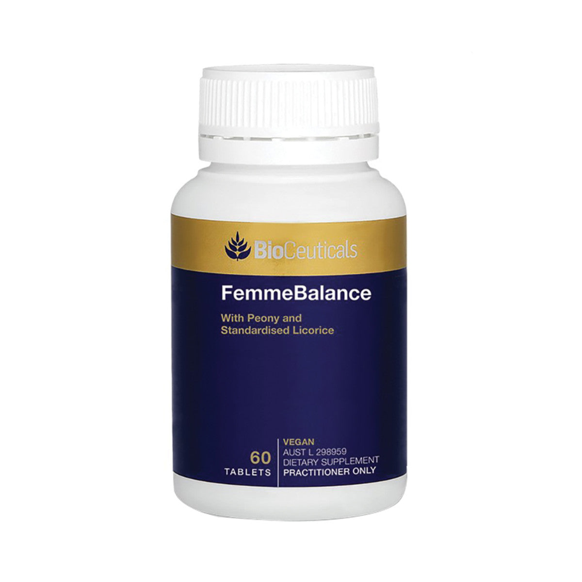 image of BioCeuticals FemmeBalance 60t on white background 