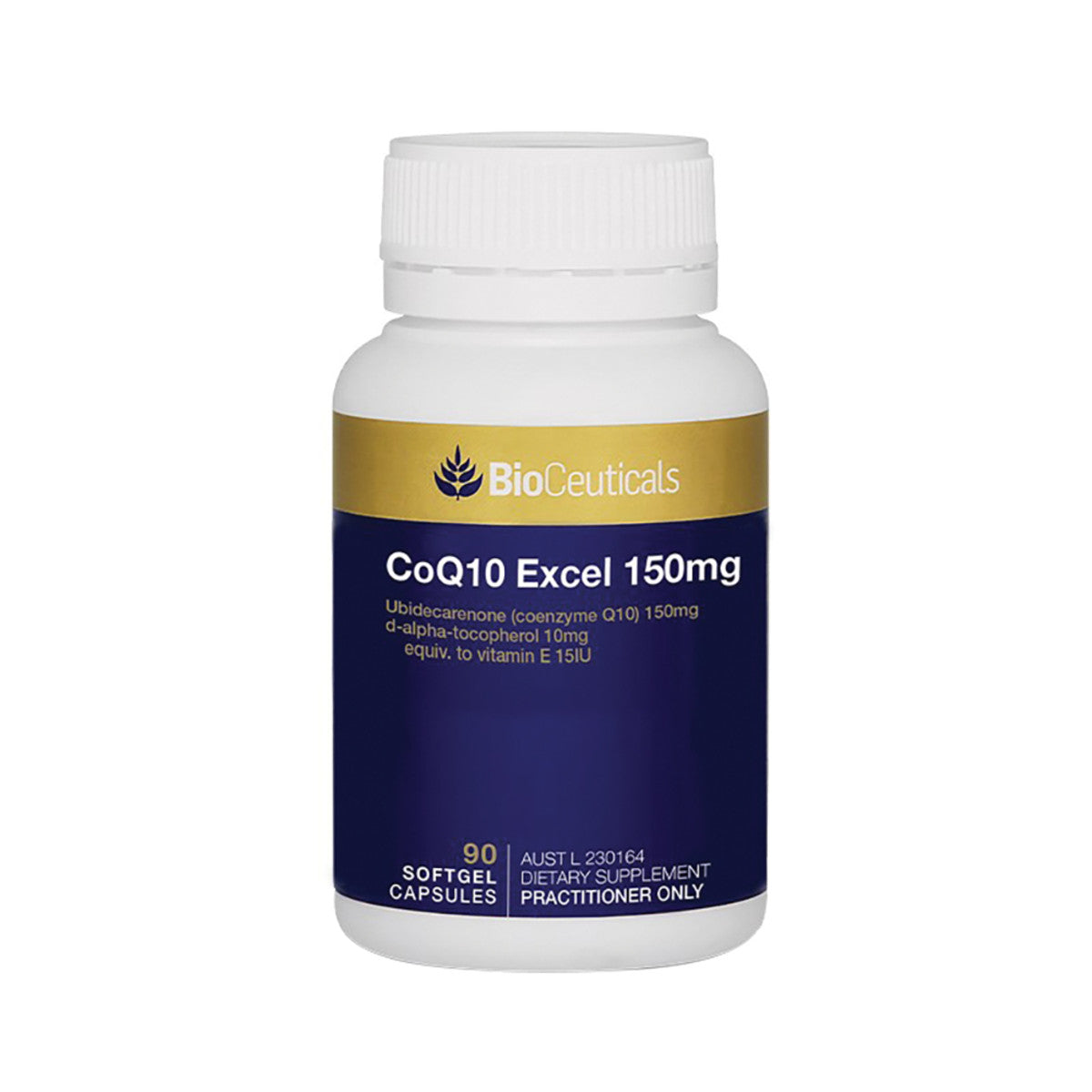 image of BioCeuticals CoQ10 Excel 150mg 90c on white background 