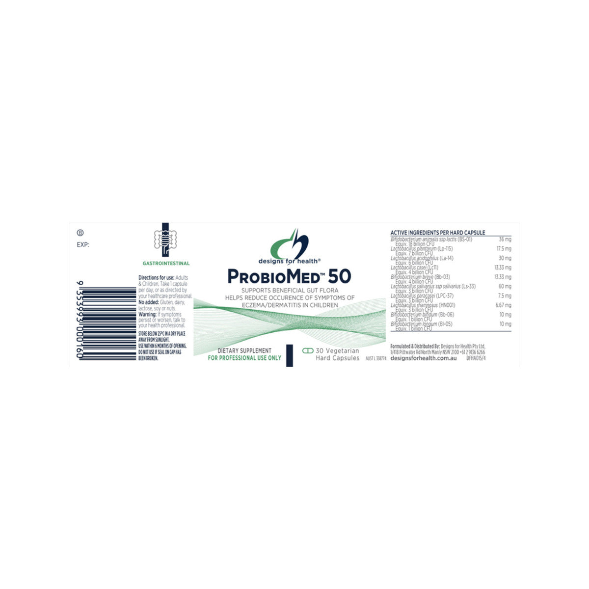 image of Designs For Health ProbioMed 50 30vc on white background 