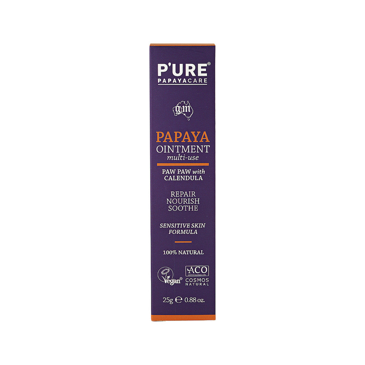image of P'URE Papayacare Papaya Ointment Multi-Use (Paw Paw with Calendula) 25g on white background