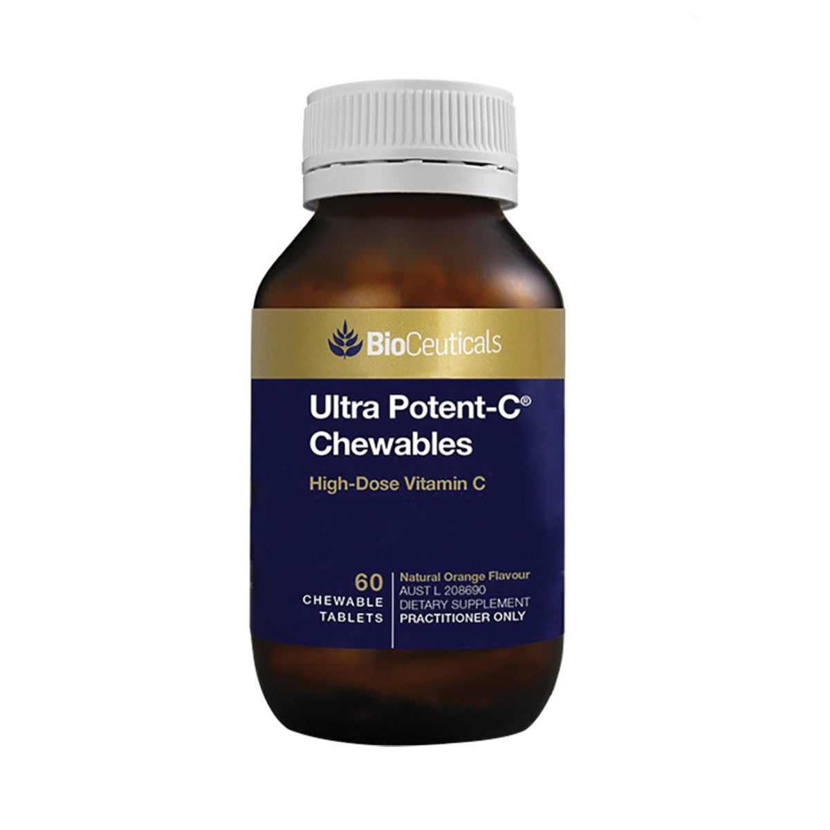 image of BioCeuticals Ultra Potent-C Chewables 60t on white background 