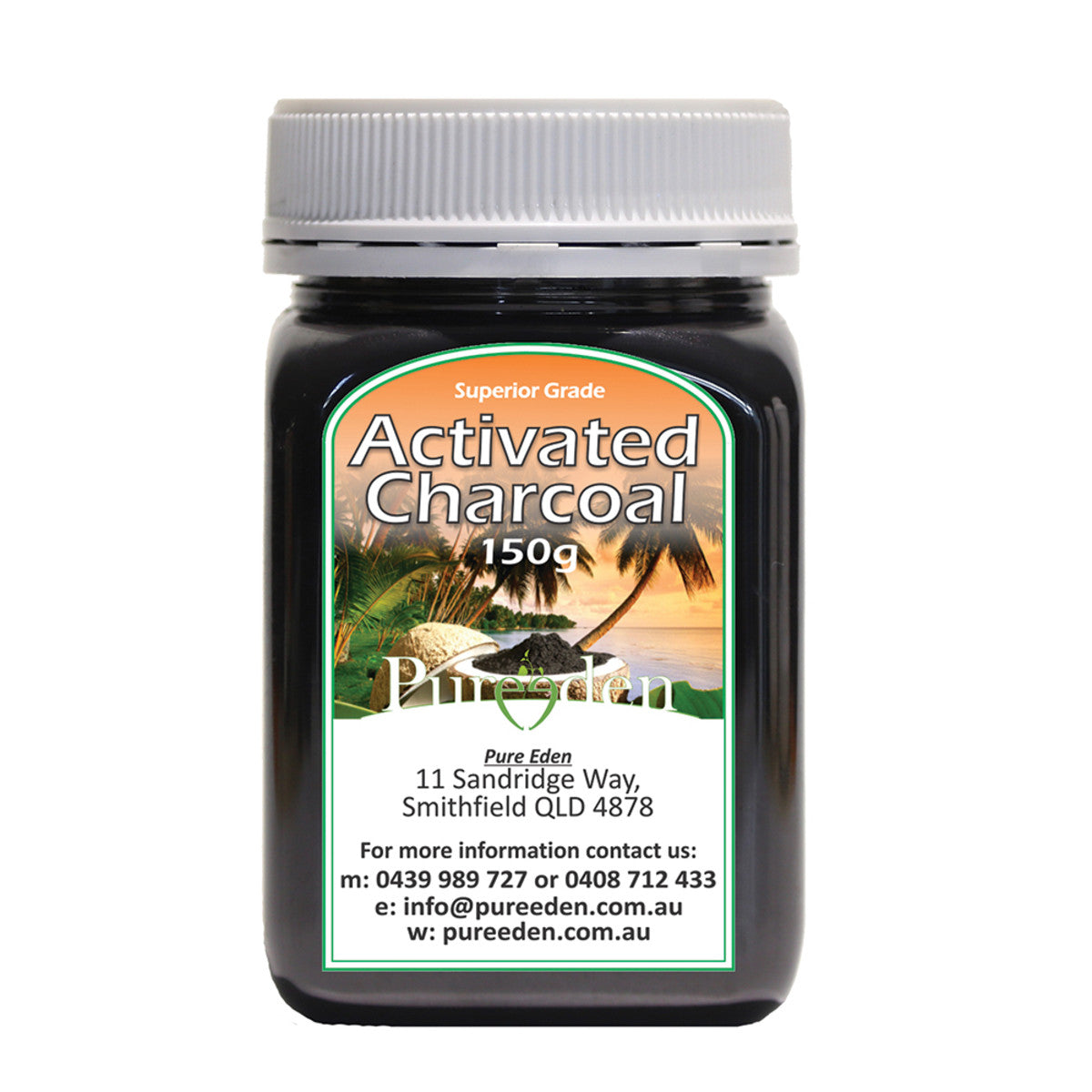 image of Pure Eden Activated Charcoal 150g on white background