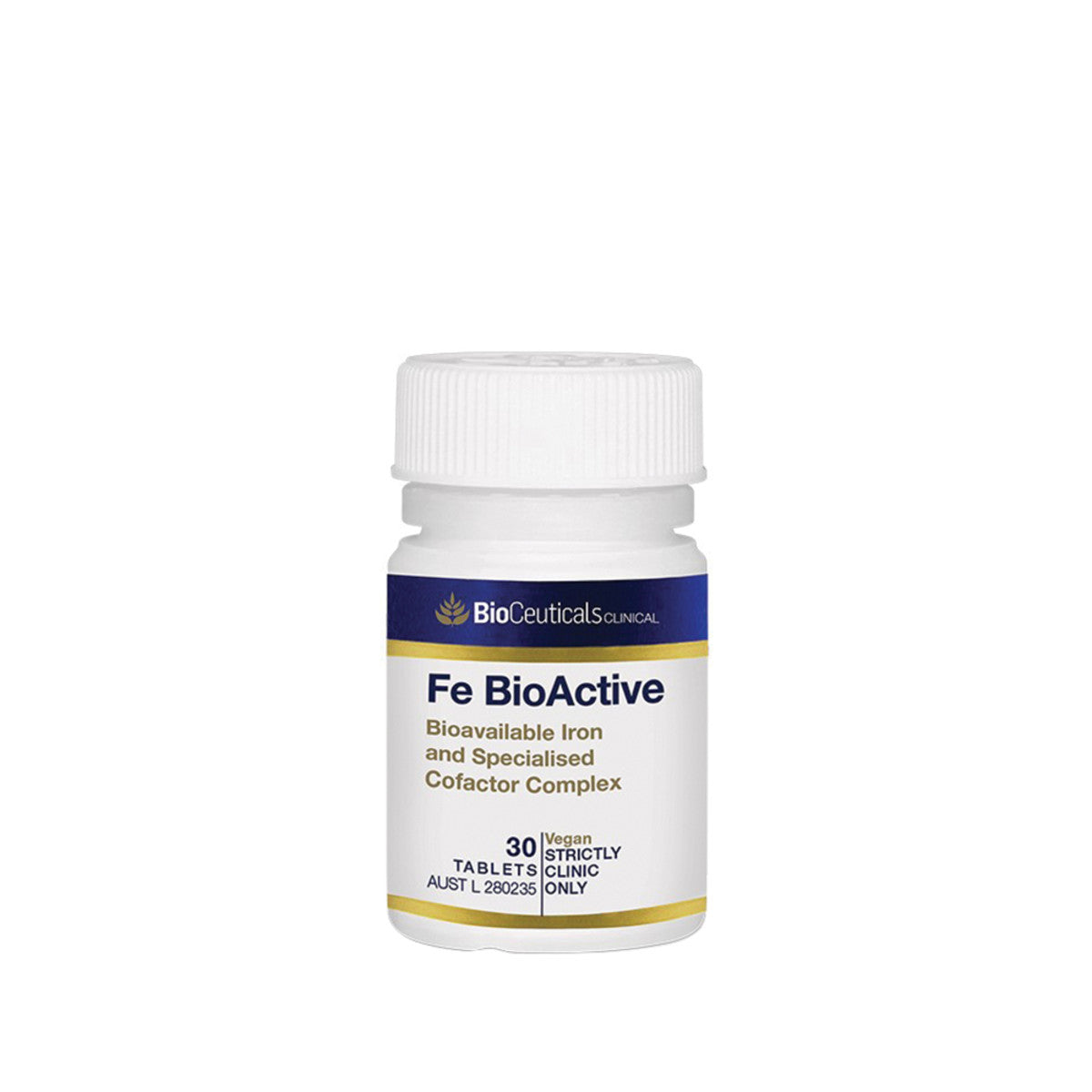 image of BioCeuticals Clinical Fe BioActive 30t on white background 