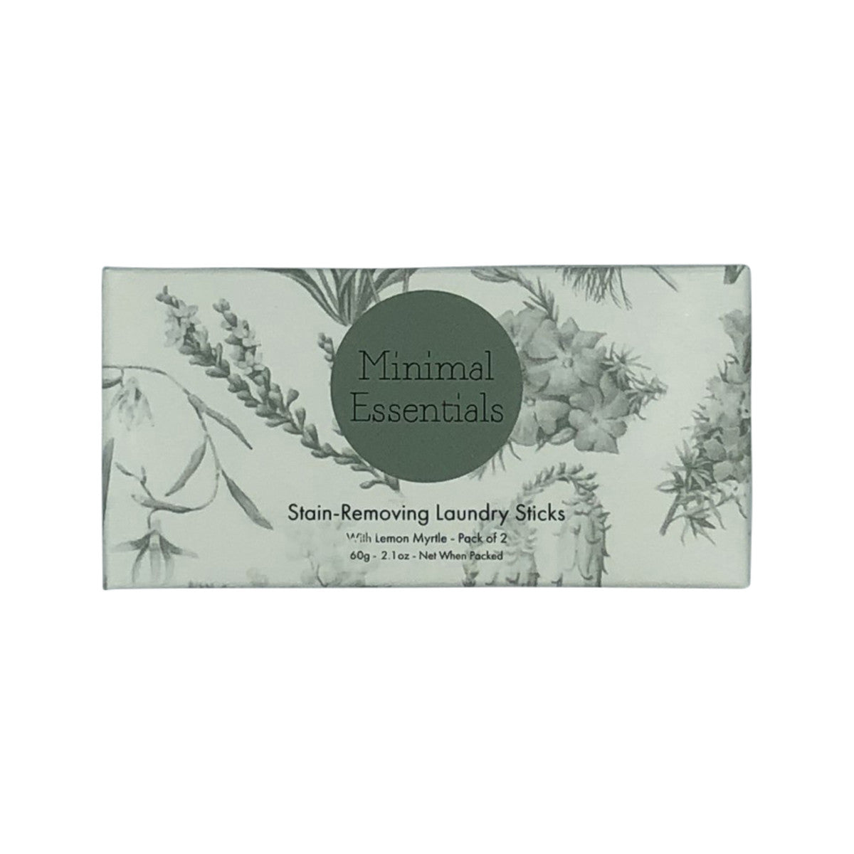 image of Minimal Essentials Stain-Removing Laundry Sticks with Lemon Myrtle x 2 Pack (50g net) on white background
