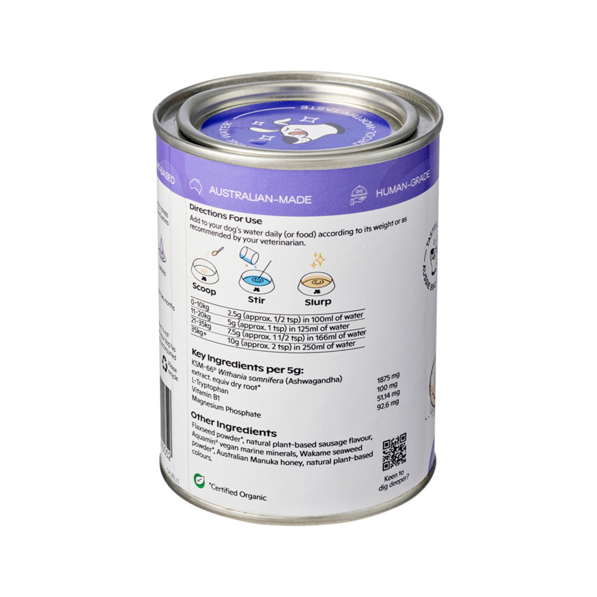 image of Nectar Of The Dogs Calm + Relax (Medicinal Water Treat) Soluble Powder 150g on white background 