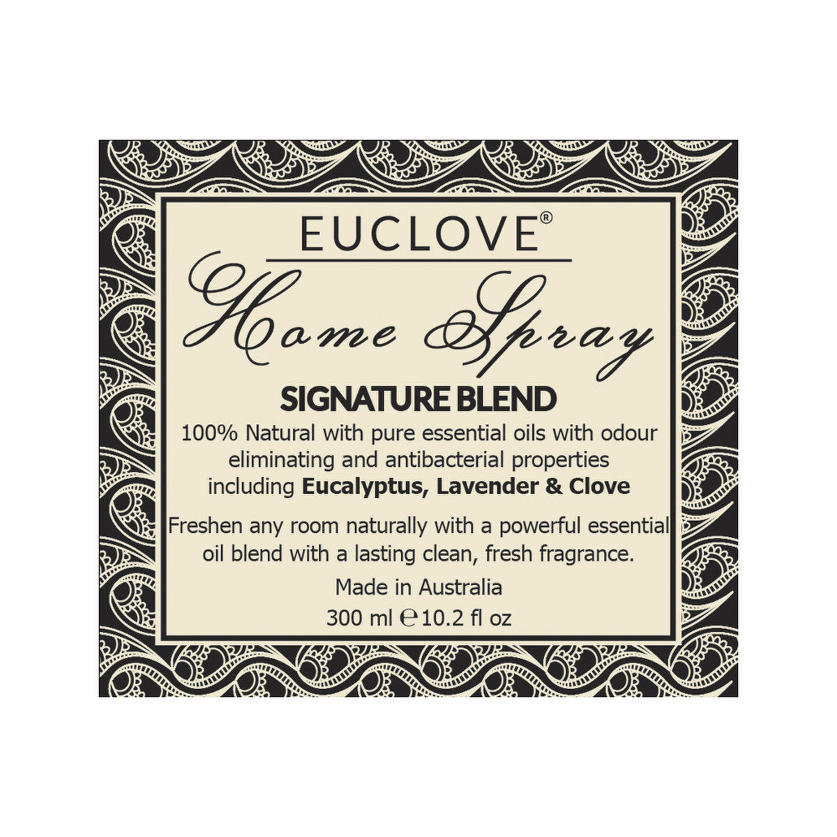 image of Euclove Home Spray Eucalyptus, Lavender & Clove Oil (Signature Air Freshener) Spray 300ml on white background