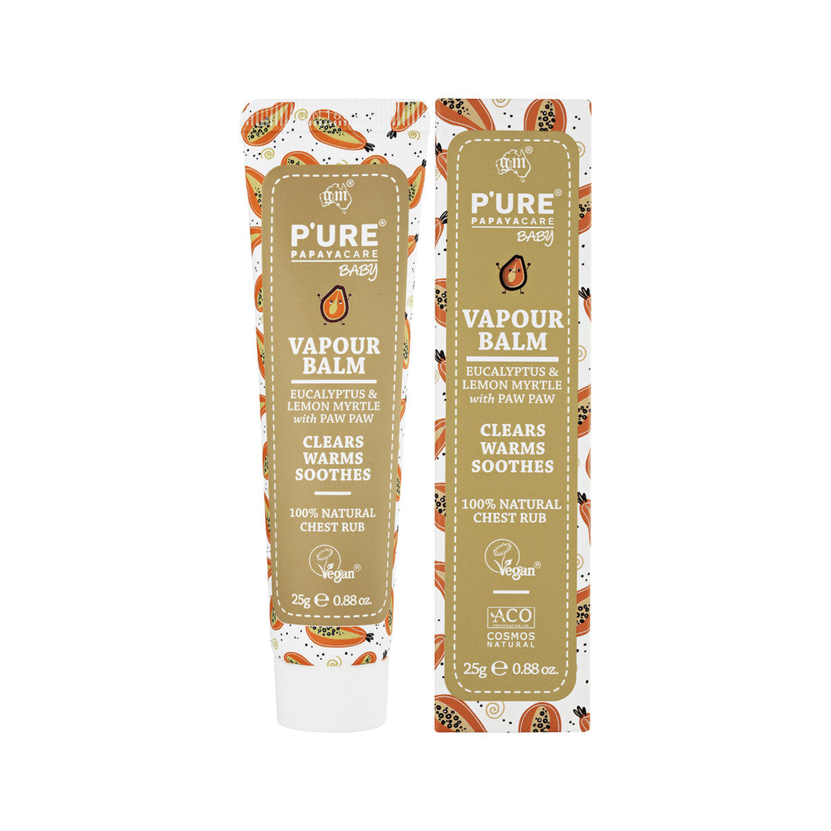 P'URE Papayacare Baby Vapour Balm (Eucalyptus & Lemon Myrtle with Paw Paw) 25g