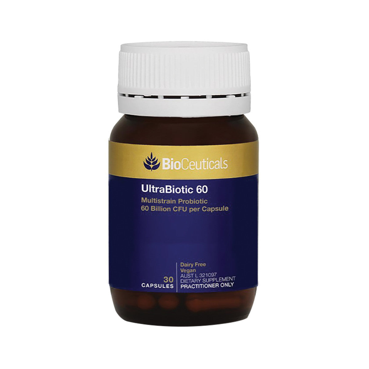 image of BioCeuticals UltraBiotic 60 30c on white background 