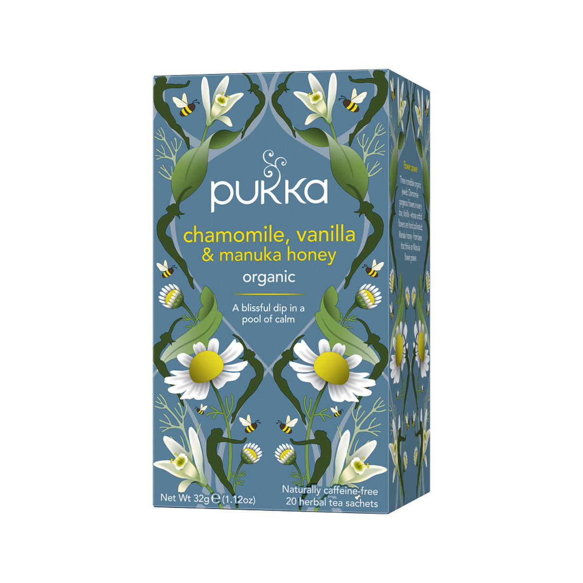 image of Pukka Organic Chamomile Vanilla & Manuka Honey x 20 Tea Bags on white background