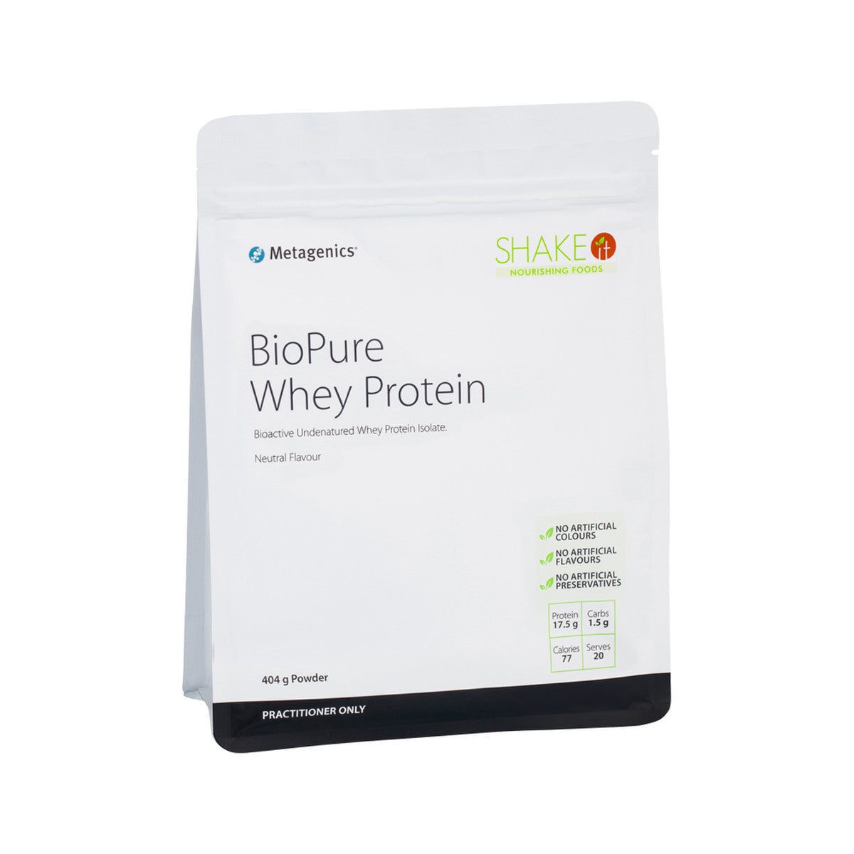 image of Metagenics BioPure Whey Protein 404g on white background