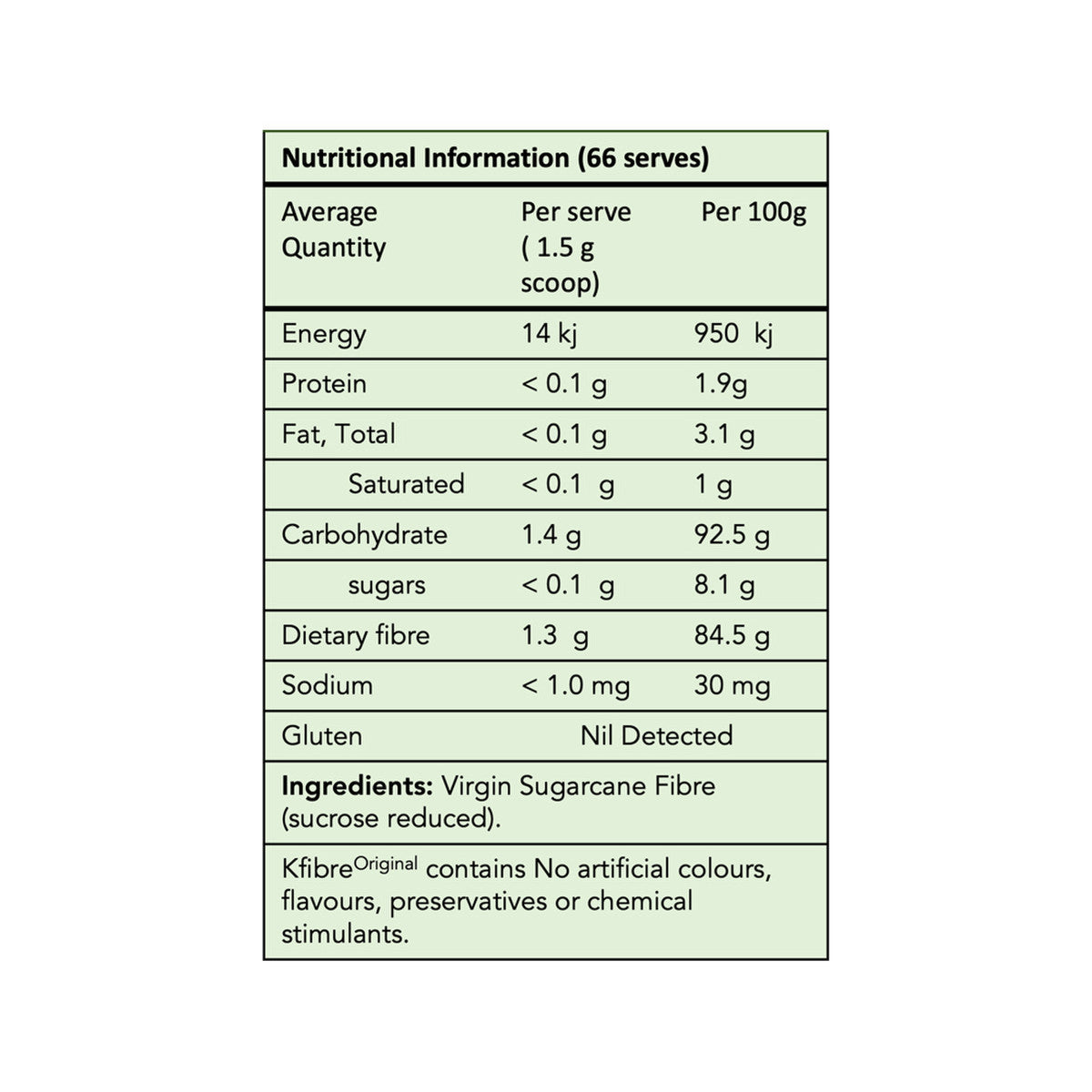 Kfibre Original Gut Health Fibre Unflavoured Tub 100g