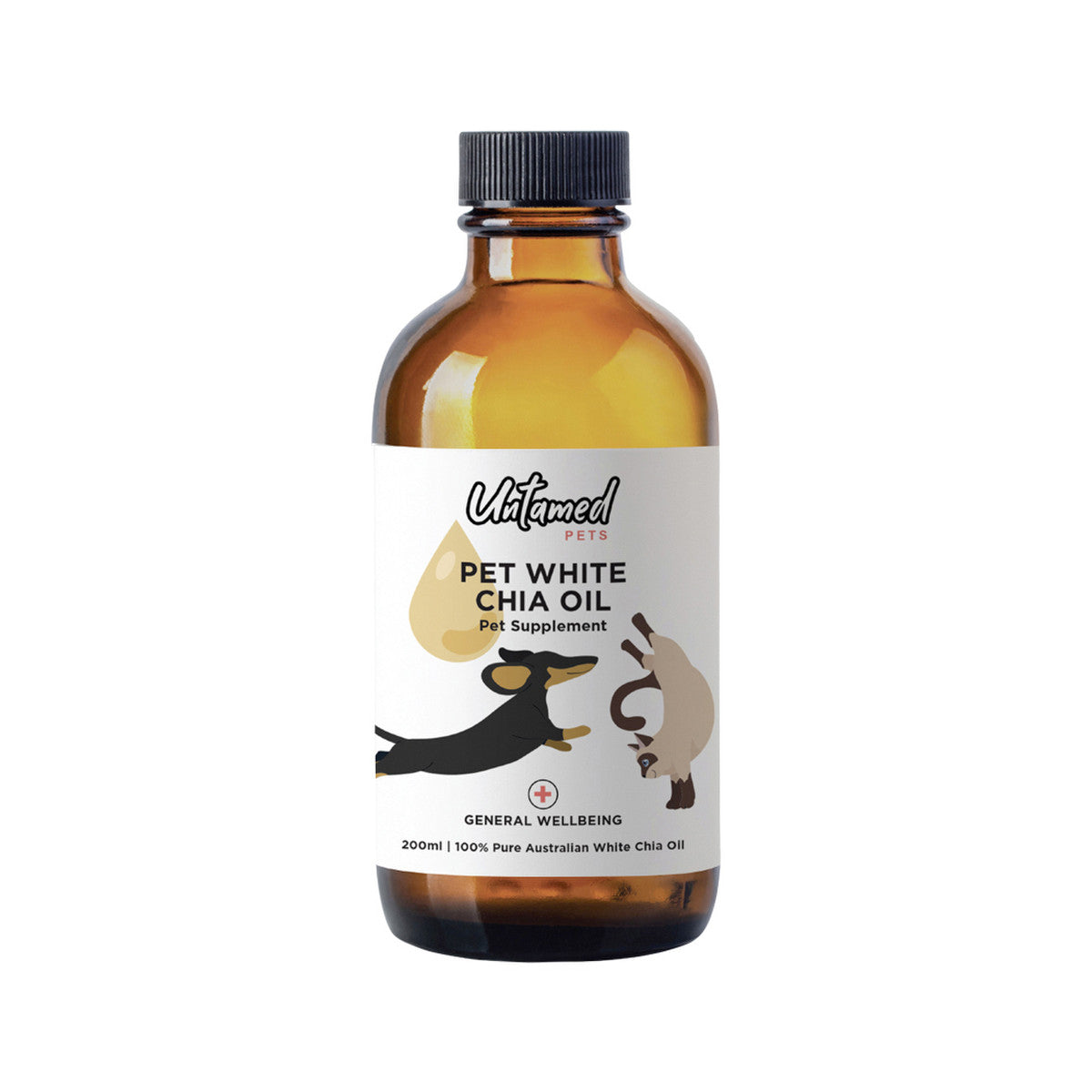 image of Untamed Pets Pet White Chia Oil 200ml on white background