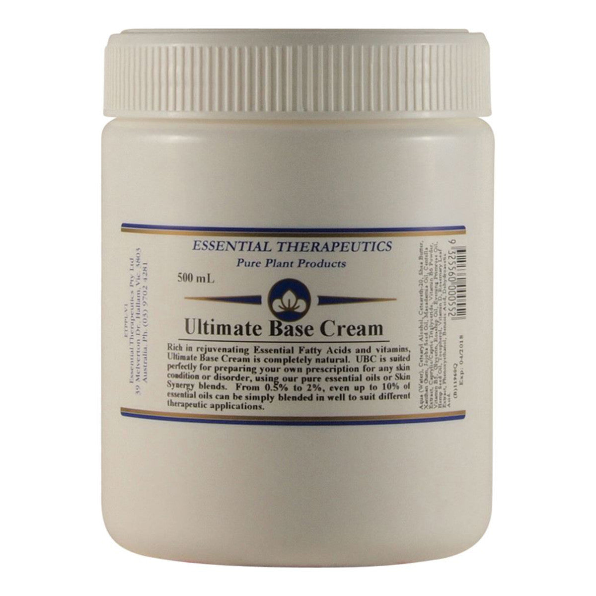 image of Essential Therapeutics Ultimate Base Cream 500ml on white background
