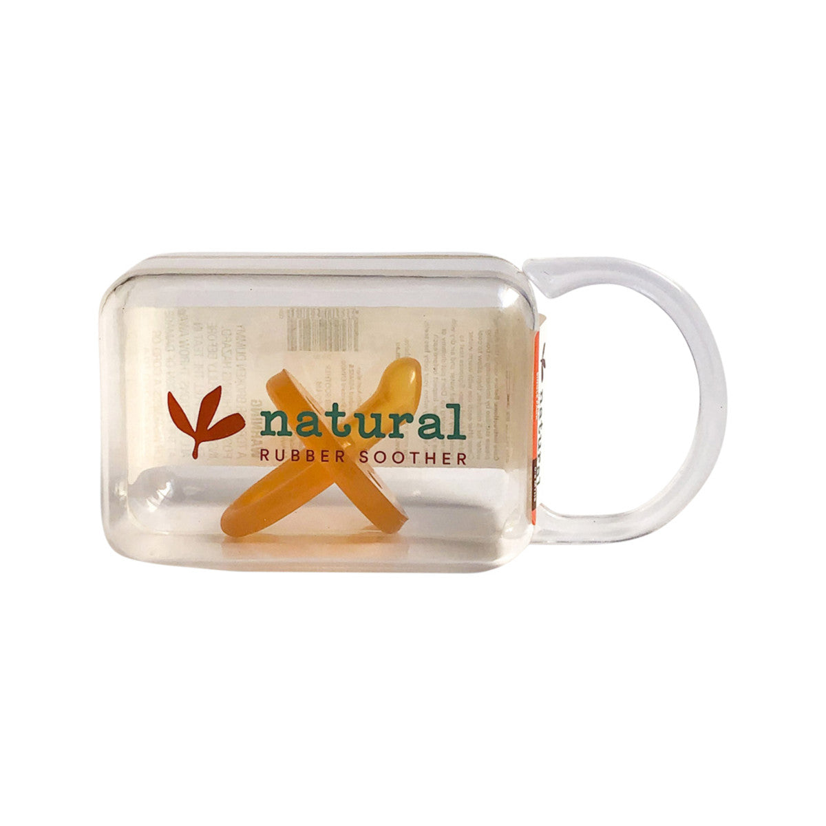 image of Natural Rubber Soother Orthodontic Dummy Small (0-6 Months) Single in Reusable Storer on white background 