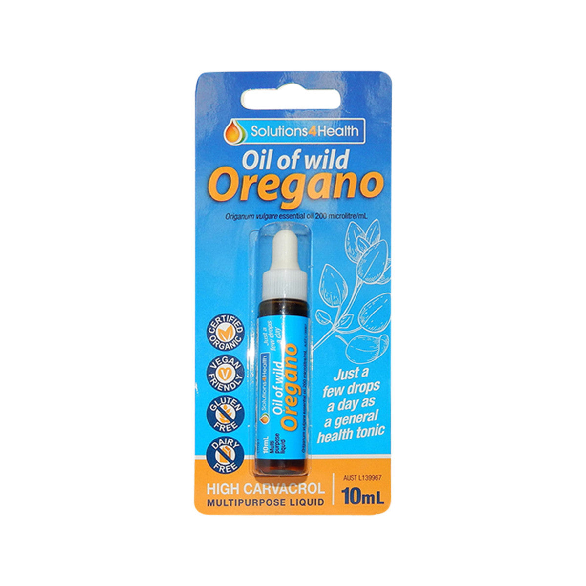 image of Solutions 4 Health Oil of Wild Oregano 10ml on white background