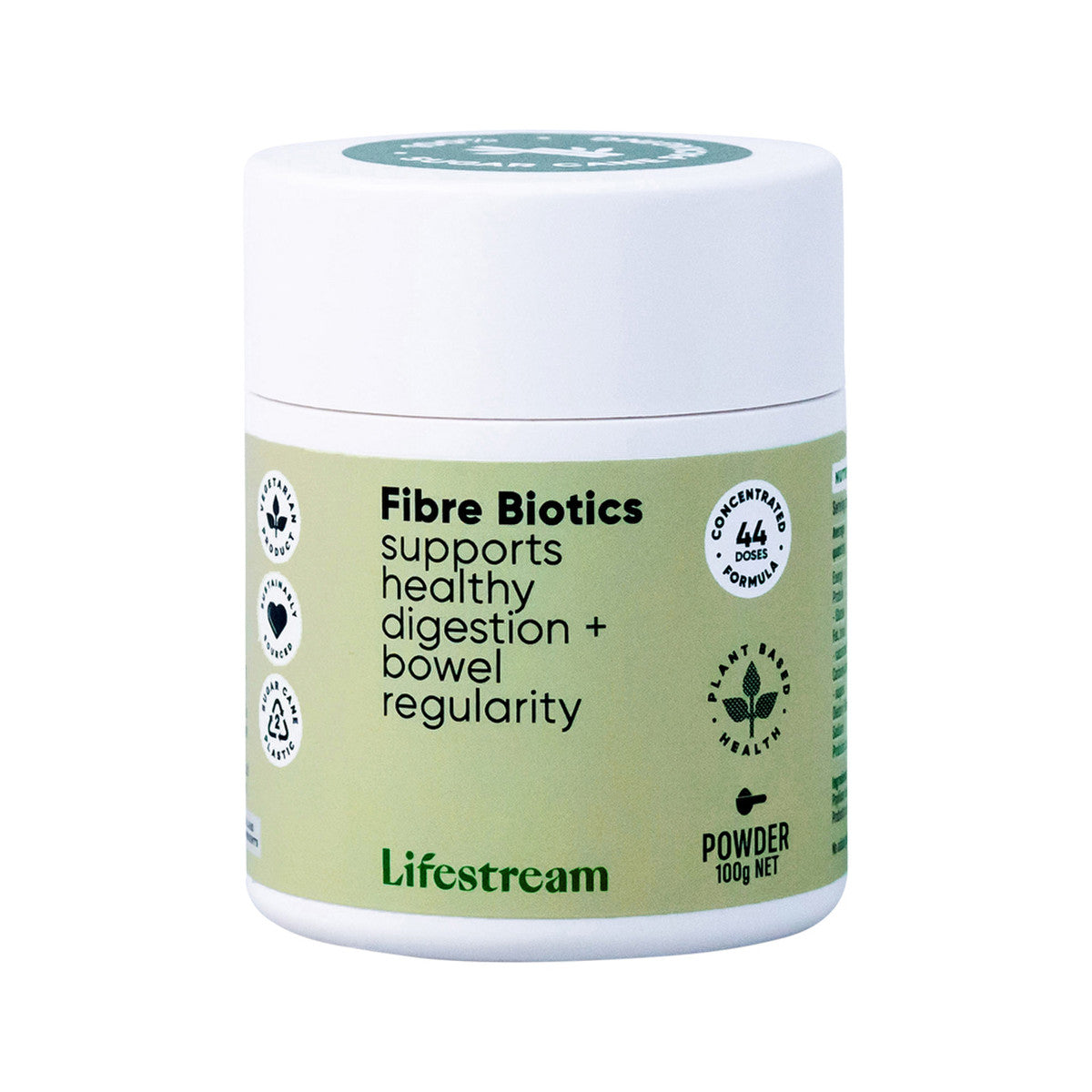 image of Lifestream Fibre Biotics Powder 100g on white background