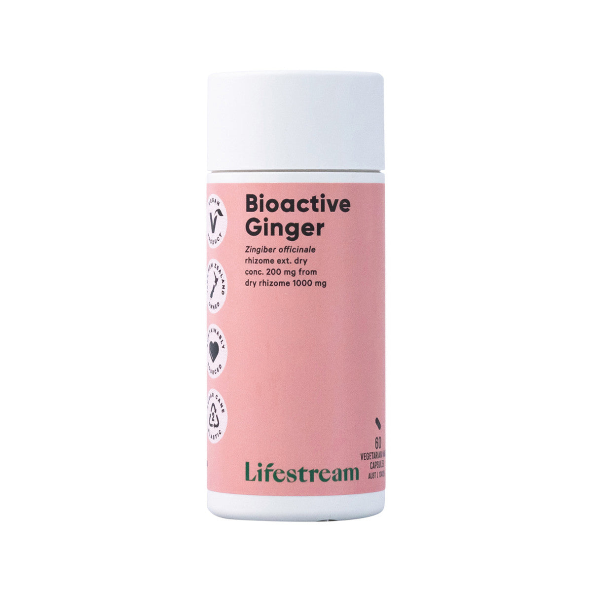 image of Lifestream Bioactive Ginger 60vc on white background 