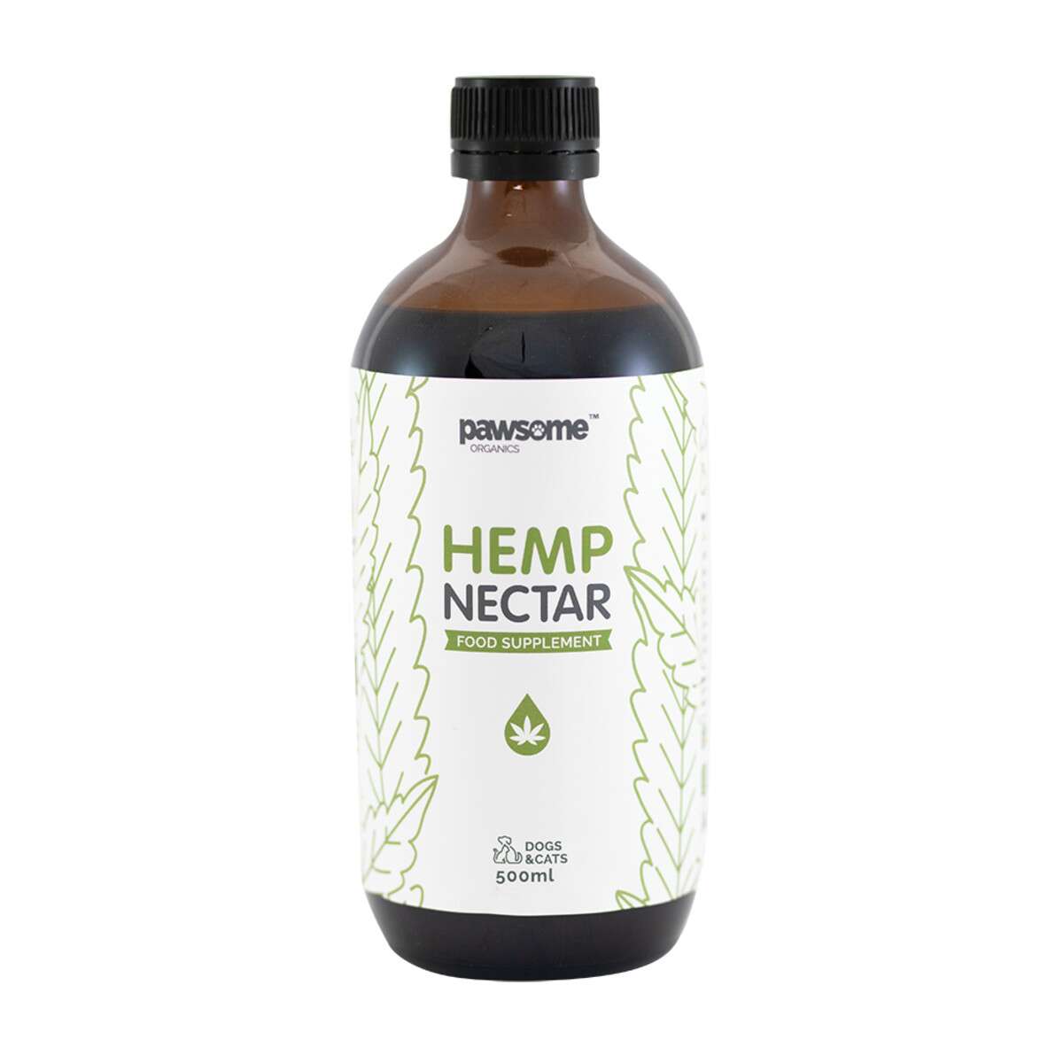 image of Pawsome Organics Pet Hemp Nectar 500ml on white background