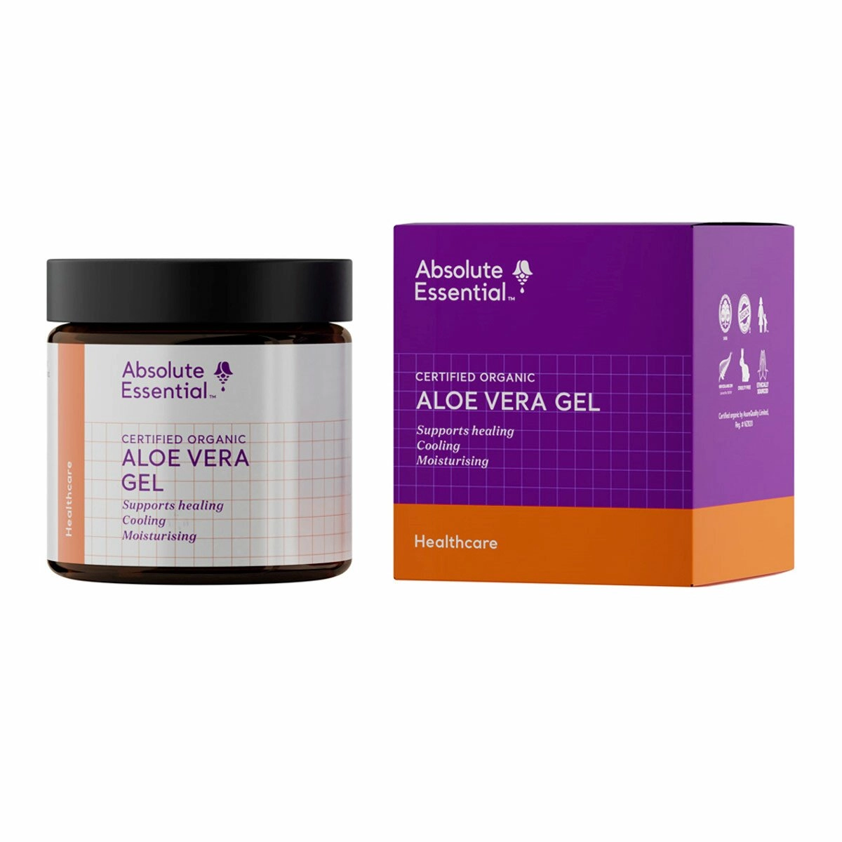 image of Absolute Essential Aloe Vera Gel 100g on white background 